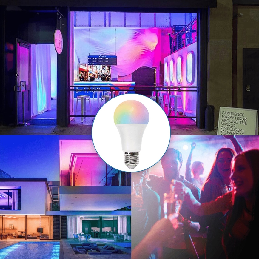LED RGBW Stmívatelná žárovka E27/8W/230V 3000K + dálkové ovládání - Aigostar