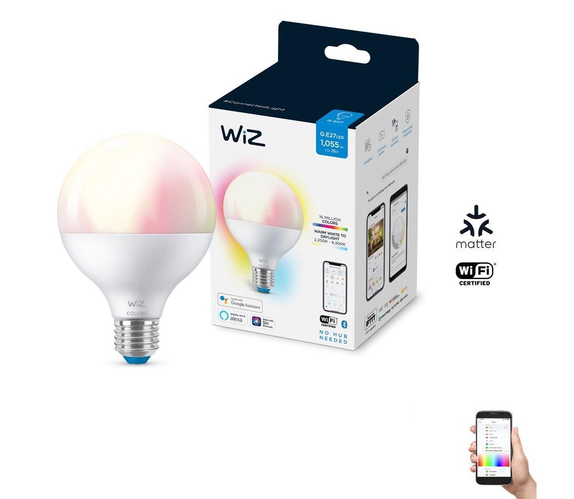 WiZ LED RGBW Stmívatelná žárovka G95 E27/11W/230V 2200-6500K CRI 90 Wi-Fi- WiZ WI0013