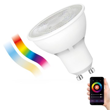 LED RGBW Stmívatelná žárovka GU10/4,5W/230V 2700-6500K Wi-Fi Tuya