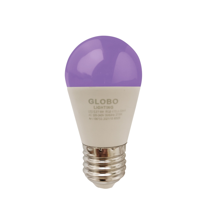 LED RGBW Stmívatelná žárovka E27/6W/230V 3000K + dálkové ovládání - Globo