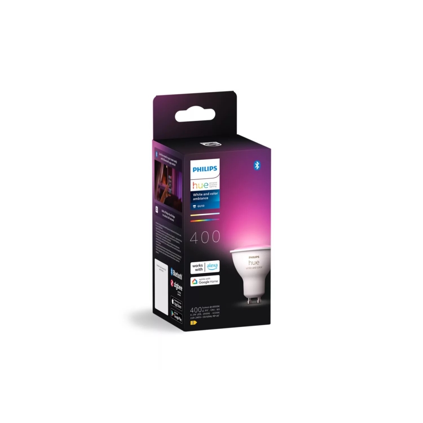 LED RGBW Stmívatelná žárovka Philips Hue White And Color Ambiance GU10/4,2W/230V 2000-6500K