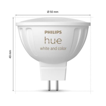 LED RGBW Stmívatelná žárovka Philips Hue White And Color Ambiance GU5,3/MR16/6,3W/12V 2000-6500K