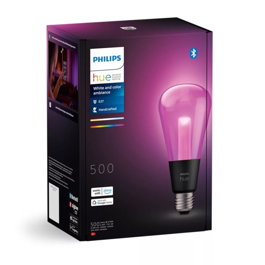 LED RGBW Stmívatelná žárovka Philips Hue White And Color Ambiance E27/6,8W/230V 2000-6500K