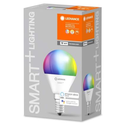 LED RGBW Stmívatelná žárovka SMART+ E14/5W/230V 2700K-6500K Wi-Fi - Ledvance