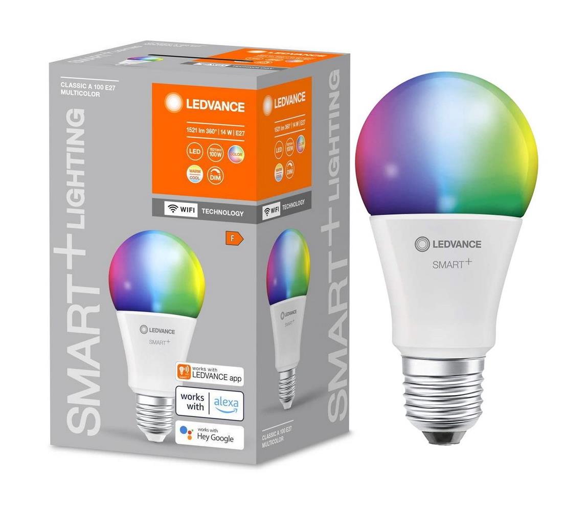 Ledvance LED RGBW Stmívatelná žárovka SMART+ E27/14W/230V 2700-6500K Wi-Fi - Ledvance P227412