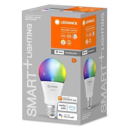 LED RGBW Stmívatelná žárovka SMART+ E27/14W/230V 2700-6500K Wi-Fi - Ledvance