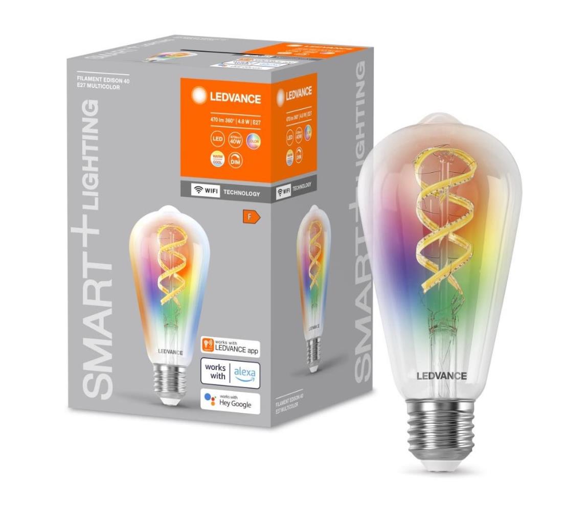 Ledvance LED RGBW Stmívatelná žárovka SMART+ E27/4,8W/230V 2700-6500K Wi-Fi - Ledvance 