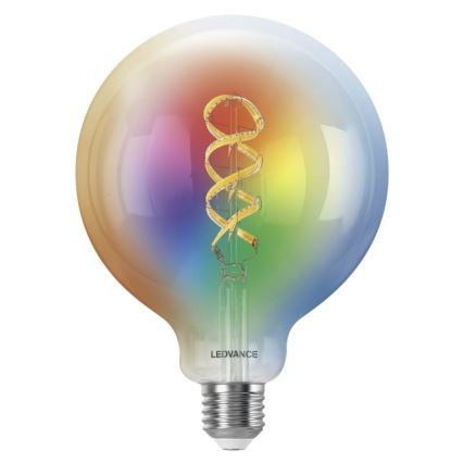 LED RGBW Stmívatelná žárovka SMART+ FILAMENT E27/4,8W/230V 2700-6500K Wi-Fi - Ledvance