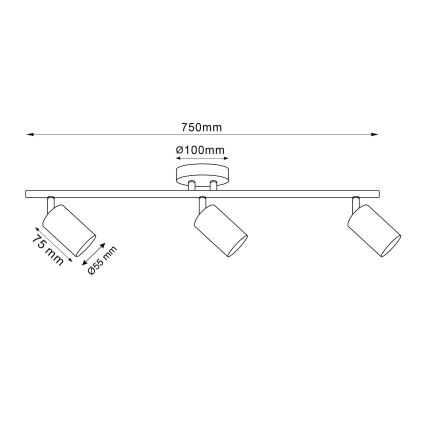 LED RGBW Stmívatelné bodové svítidlo GOLDI 3xGU10/6,5W/230V 2700-6500K Wi-Fi zlatá