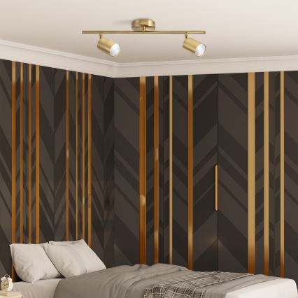 LED RGBW Stmívatelné bodové svítidlo GOLDIE 2xGU10/4,8W/230V 3000K zlatá + dálkové ovládání