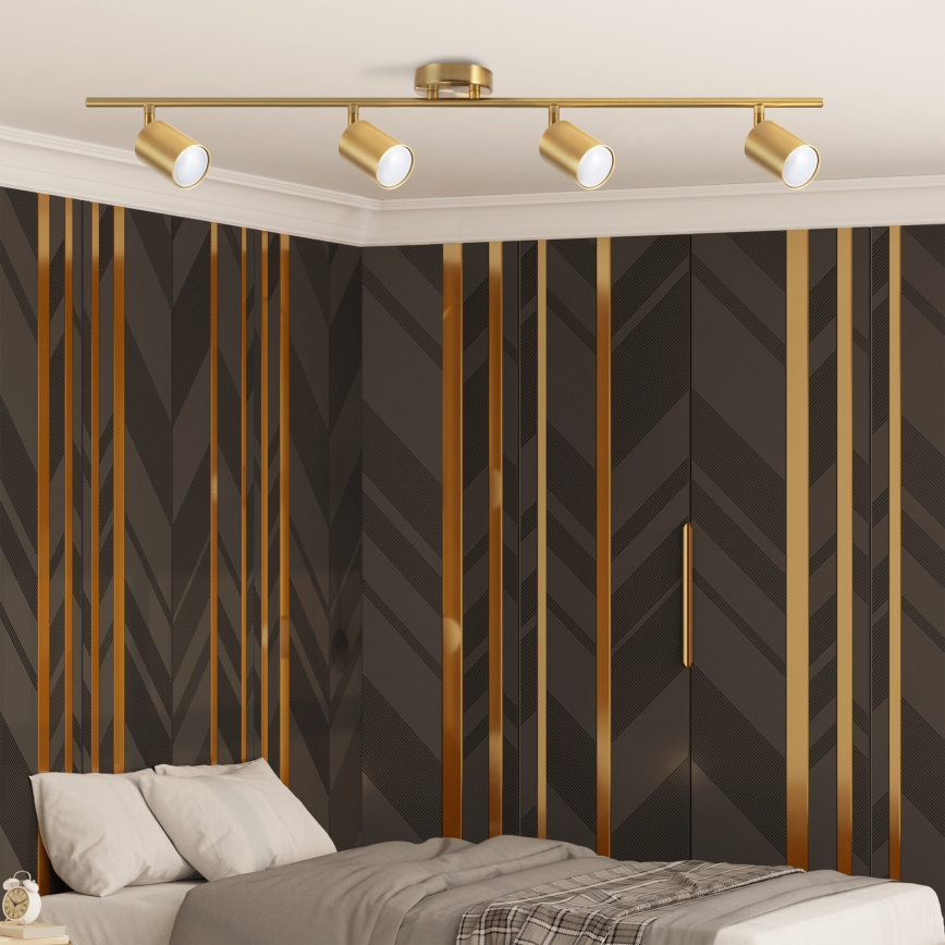 LED RGBW Stmívatelné bodové svítidlo GOLDIE 4xGU10/4,8W/230V 3000K zlatá + dálkové ovládání