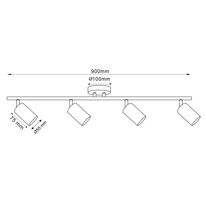LED RGBW Stmívatelné bodové svítidlo GOLDIE 4xGU10/4,8W/230V 3000K zlatá + dálkové ovládání