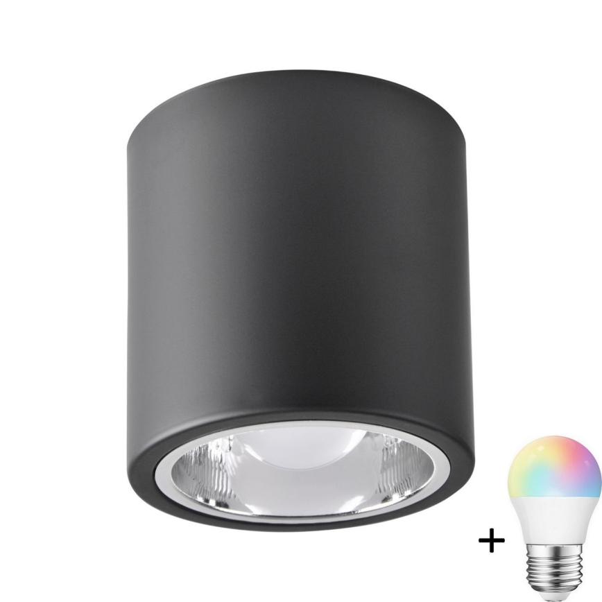 LED RGBW Stmívatelné bodové svítidlo JUPITER 1xE27/6,5W/230V 2700-6500K Wi-Fi pr. 13 cm černá