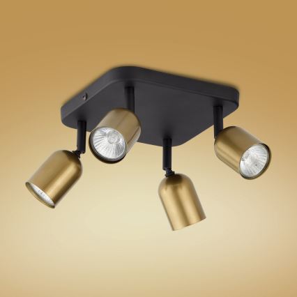 LED RGBW Stmívatelné bodové svítidlo TOP 4xGU10/6,5W/230V 2700-6500K zlatá/černá