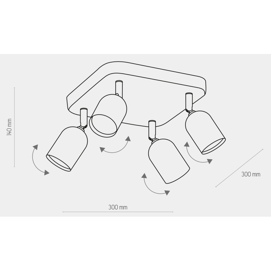 LED RGBW Stmívatelné bodové svítidlo TOP 4xGU10/6,5W/230V 2700-6500K zlatá/černá