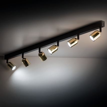LED RGBW Stmívatelné bodové svítidlo TOP 6xGU10/6,5W/230V 2700-6500K černá/zlatá