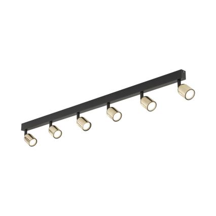 LED RGBW Stmívatelné bodové svítidlo TOP 6xGU10/6,5W/230V 2700-6500K černá/zlatá