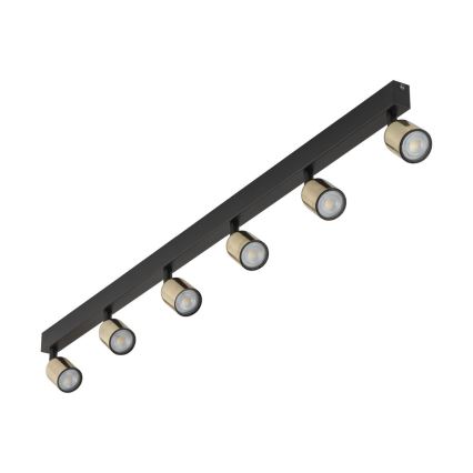 LED RGBW Stmívatelné bodové svítidlo TOP 6xGU10/6,5W/230V 2700-6500K černá/zlatá