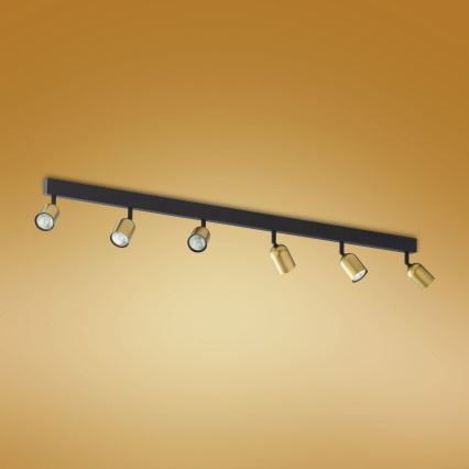 LED RGBW Stmívatelné bodové svítidlo TOP 6xGU10/6,5W/230V 2700-6500K zlatá/černá