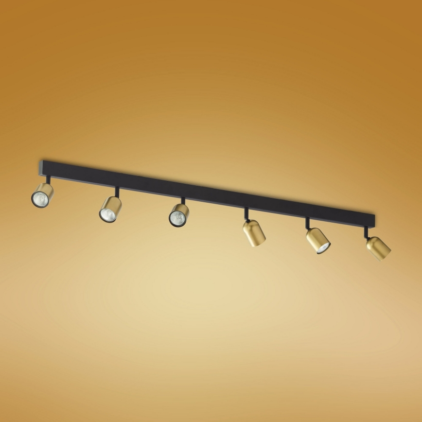LED RGBW Stmívatelné bodové svítidlo TOP 6xGU10/6,5W/230V 2700-6500K zlatá/černá