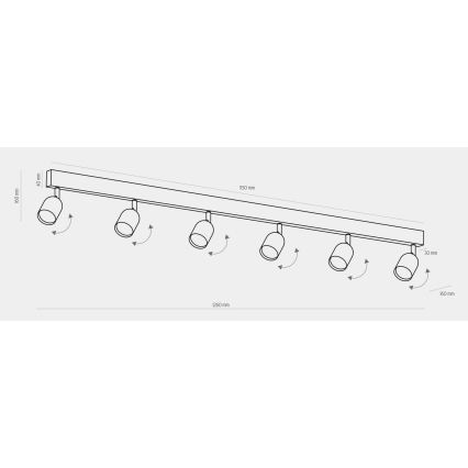 LED RGBW Stmívatelné bodové svítidlo TOP 6xGU10/6,5W/230V 2700-6500K zlatá/černá