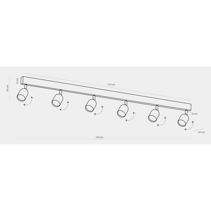 LED RGBW Stmívatelné bodové svítidlo TOP 6xGU10/6,5W/230V 2700-6500K zlatá/černá