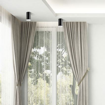 LED RGBW Stmívatelné koupelnové bodové svítidlo TURYN 1xGU10/4,8W/230V 3000K IP44 černá + dálkové ovládání