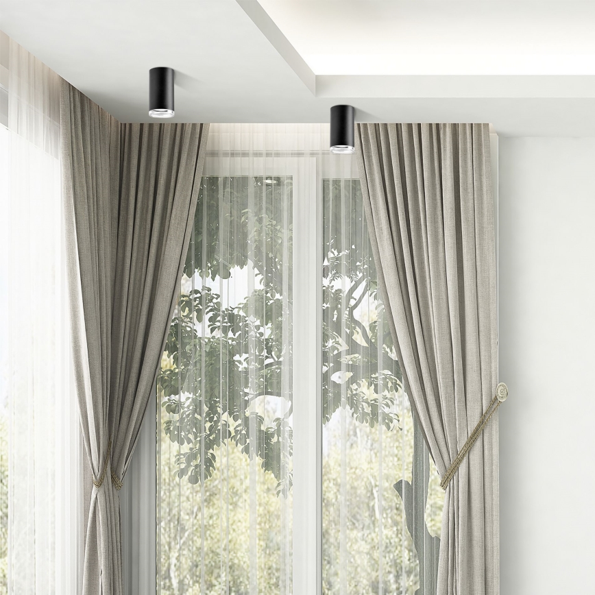 LED RGBW Stmívatelné koupelnové bodové svítidlo TURYN 1xGU10/4,8W/230V 3000K IP44 černá + dálkové ovládání
