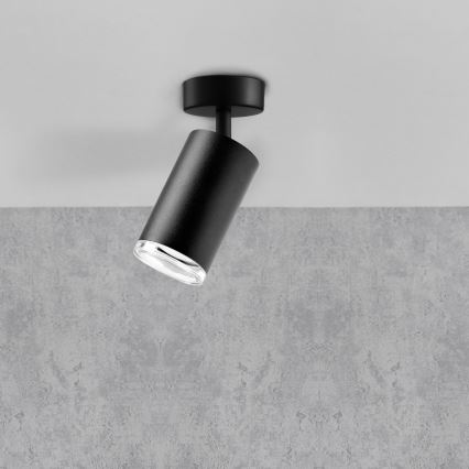 LED RGBW Stmívatelné koupelnové bodové svítidlo TURYN 1xGU10/4,8W/230V 3000K IP44 černá + dálkové ovládání