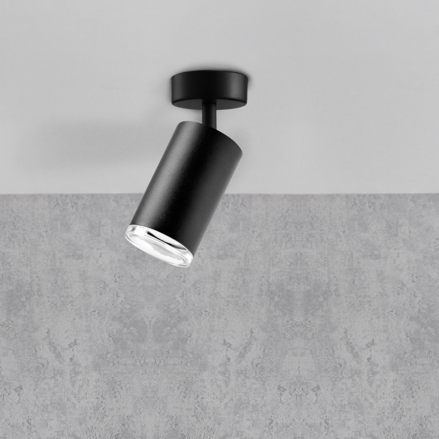 LED RGBW Stmívatelné koupelnové bodové svítidlo TURYN 1xGU10/4,8W/230V 3000K IP44 černá + dálkové ovládání