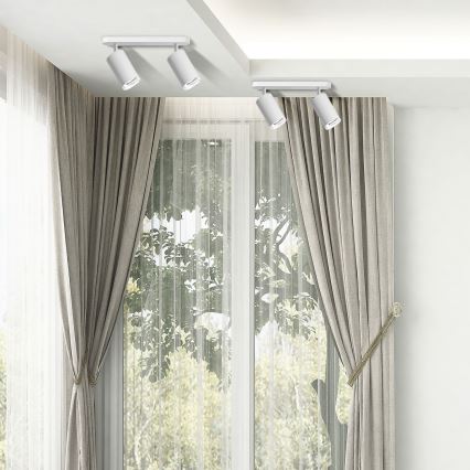 LED RGBW Stmívatelné koupelnové bodové svítidlo TURYN 2xGU10/4,8W/230V 3000K IP44 bílá + dálkové ovládání
