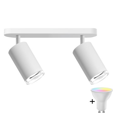 LED RGBW Stmívatelné koupelnové bodové svítidlo TURYN 2xGU10/6,5W/230V 2700-6500K Wi-Fi IP44 bílá