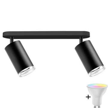 LED RGBW Stmívatelné koupelnové bodové svítidlo TURYN 2xGU10/6,5W/230V 2700-6500K Wi-Fi IP44 černá