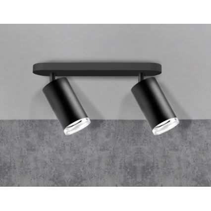 LED RGBW Stmívatelné koupelnové bodové svítidlo TURYN 2xGU10/6,5W/230V 2700-6500K Wi-Fi IP44 černá