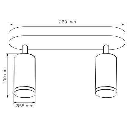 LED RGBW Stmívatelné koupelnové bodové svítidlo TURYN 2xGU10/6,5W/230V 2700-6500K Wi-Fi IP44 černá