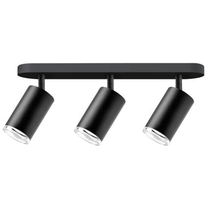 LED RGBW Stmívatelné koupelnové bodové svítidlo TURYN 3xGU10/4,8W/230V 3000K IP44 černá + dálkové ovládání