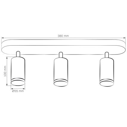 LED RGBW Stmívatelné koupelnové bodové svítidlo TURYN 3xGU10/4,8W/230V 3000K IP44 černá + dálkové ovládání