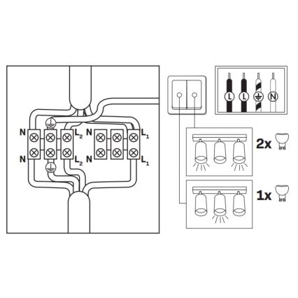 LED RGBW Stmívatelné koupelnové bodové svítidlo TURYN 3xGU10/4,8W/230V 3000K IP44 černá + dálkové ovládání
