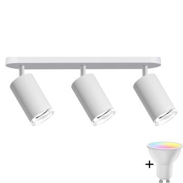 LED RGBW Stmívatelné koupelnové bodové svítidlo TURYN 3xGU10/6,5W/230V 2700-6500K Wi-Fi IP44 bílá