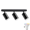 LED RGBW Stmívatelné koupelnové bodové svítidlo TURYN 3xGU10/6,5W/230V 2700-6500K Wi-Fi IP44 černá