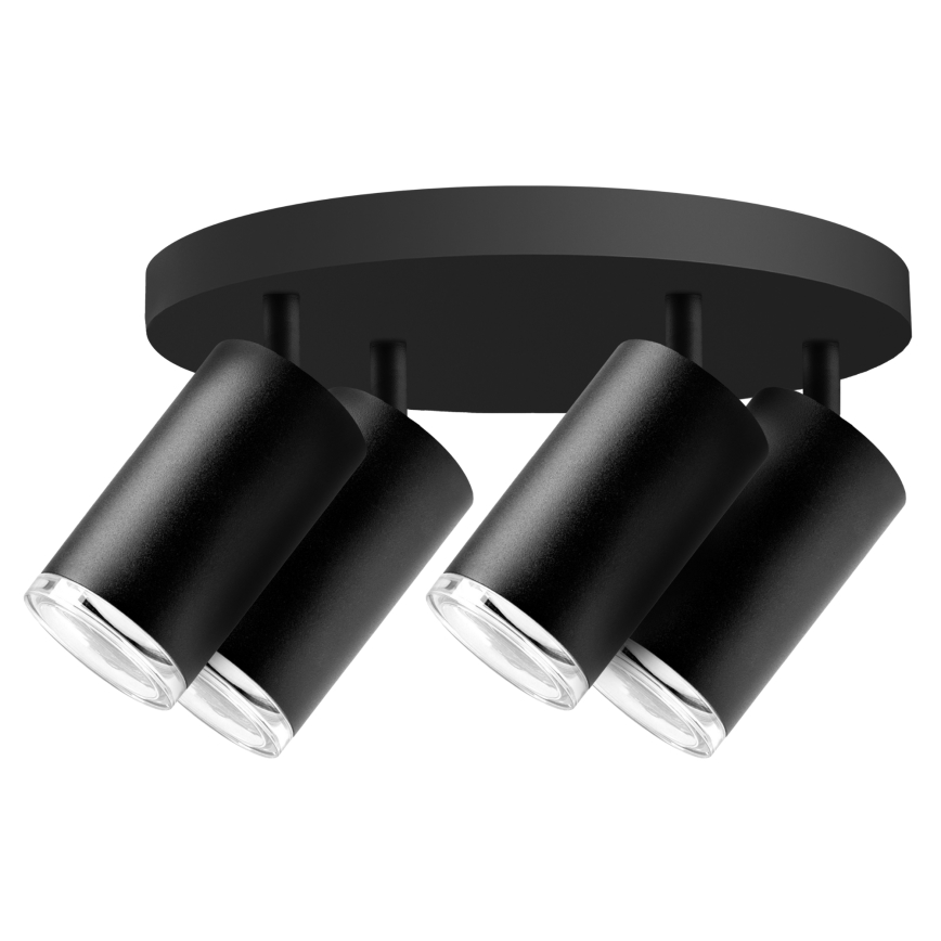LED RGBW Stmívatelné koupelnové bodové svítidlo TURYN 4xGU10/4,8W/230V 3000K IP44 černá + dálkové ovládání