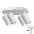 LED RGBW Stmívatelné koupelnové bodové svítidlo TURYN 4xGU10/6,5W/230V 2700-6500K Wi-Fi IP44 bílá