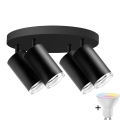 LED RGBW Stmívatelné koupelnové bodové svítidlo TURYN 4xGU10/6,5W/230V 2700-6500K Wi-Fi IP44 černá