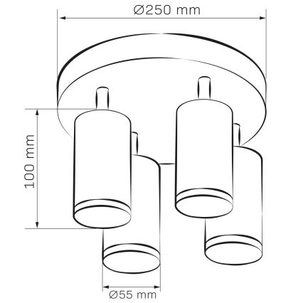 LED RGBW Stmívatelné koupelnové bodové svítidlo TURYN 4xGU10/6,5W/230V 2700-6500K Wi-Fi IP44 černá