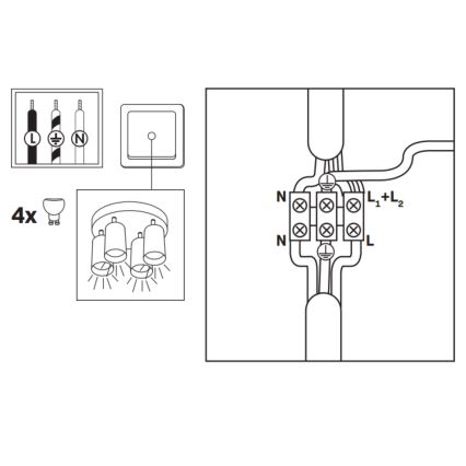 LED RGBW Stmívatelné koupelnové bodové svítidlo TURYN 4xGU10/6,5W/230V 2700-6500K Wi-Fi IP44 černá