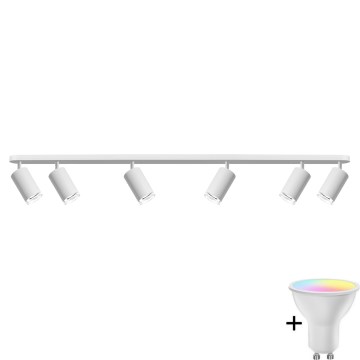 LED RGBW Stmívatelné koupelnové bodové svítidlo TURYN 6xGU10/6,5W/230V 2700-6500K Wi-Fi IP44 bílá