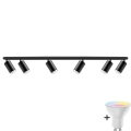 LED RGBW Stmívatelné koupelnové bodové svítidlo TURYN 6xGU10/6,5W/230V 2700-6500K Wi-Fi IP44 černá