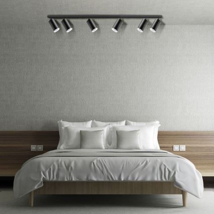 LED RGBW Stmívatelné koupelnové bodové svítidlo TURYN 6xGU10/6,5W/230V 2700-6500K Wi-Fi IP44 černá