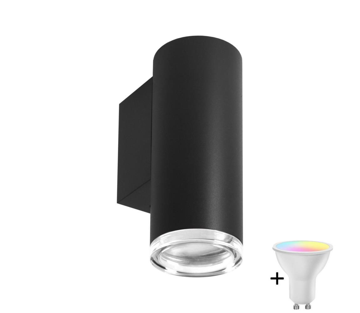 LED RGBW Stmívatelné koupelnové nástěnné svítidlo TURYN 1xGU10/4,8W/230V IP44 č SA1886+AI2382 Černá – Alasans