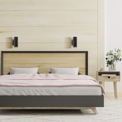 LED RGBW Stmívatelné koupelnové nástěnné svítidlo TURYN 1xGU10/4,8W/230V 3000K IP44 černá + dálkové ovládání